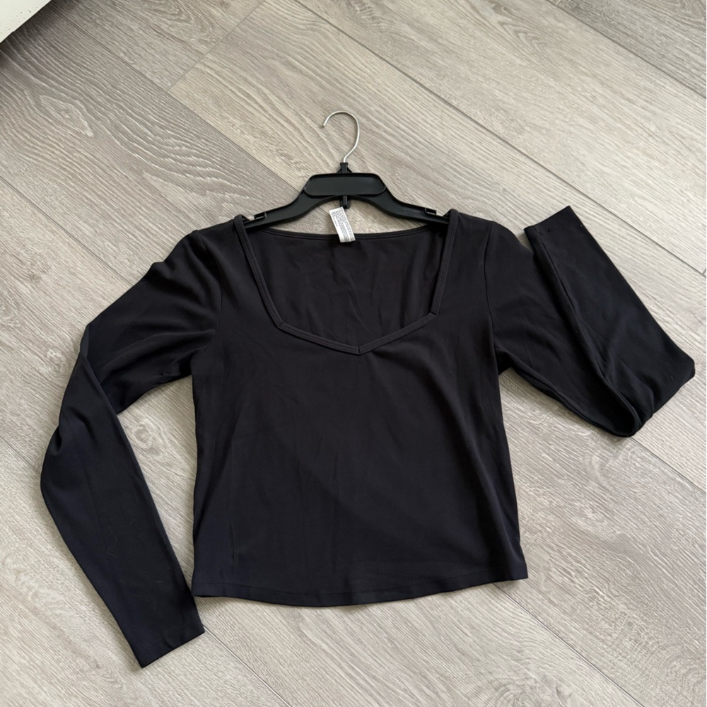 All in Motion Black Crop Top - Align Material